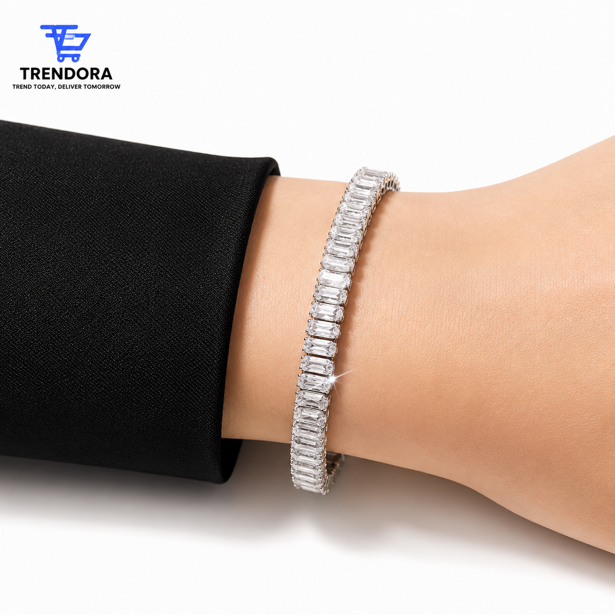 Silver-tone tennis bracelet