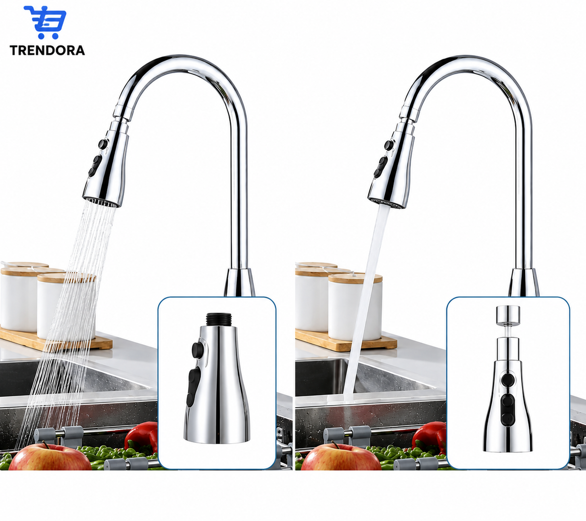 Stainless Steel 360 Degree Flexible tap extender for kitchen sink