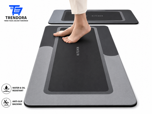 2 Piece Kitchen Mat, Waterproof Memory Foam Kitchen Rugs, Standing Desk Mat Floor Mat