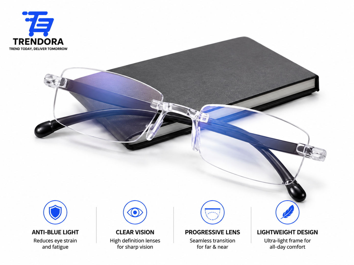 Anti-blue Progressive Far And Near Dual-Use Reading Glass